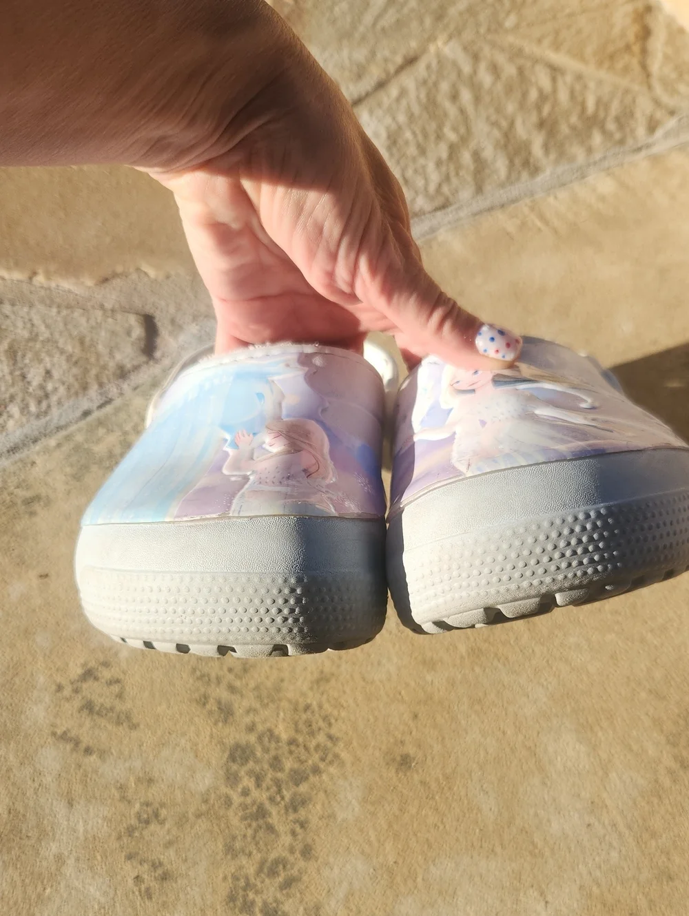 Crocs Disney Frozen II Clog Anna & Elsa White Fleece Lined Shoes